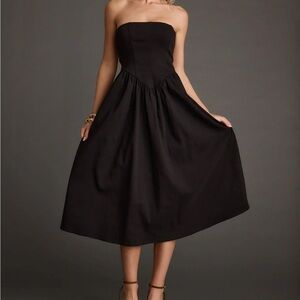 NWT 12th Tribe Black Strapless Dress